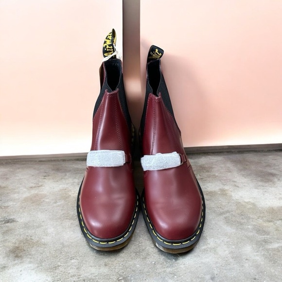 Dr. Martens NWB Size 12US Men's‎ Snaffle Needles Burgundy Leather Chelsea Boots - Picture 4 of 13